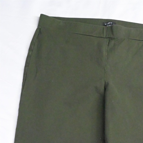 LOFT 12 Green Pull On Straight Cropped Womens Dress Stretch Pants‎ - Picture 2 of 7